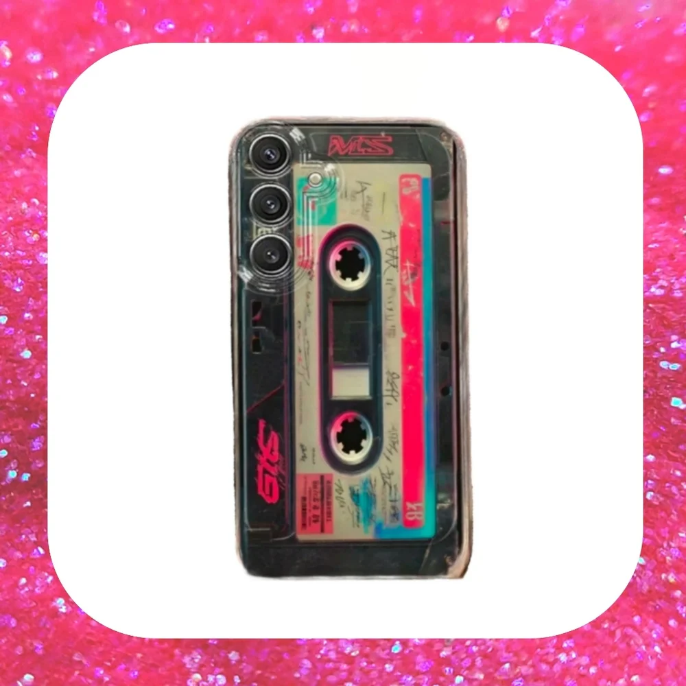 Retro Cassette Tape Design for a Fully Covered TPU Phone Case S25 Ultra - NEW